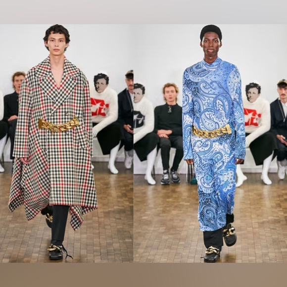 JW Anderson chain loafers mules runway 42/9 men black/gold NWT - Picture 2 of 13